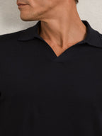 Buttonless Polo Shirt in Navy