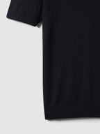 Buttonless Polo Shirt in Navy