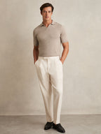 Buttonless Polo Shirt in Oat