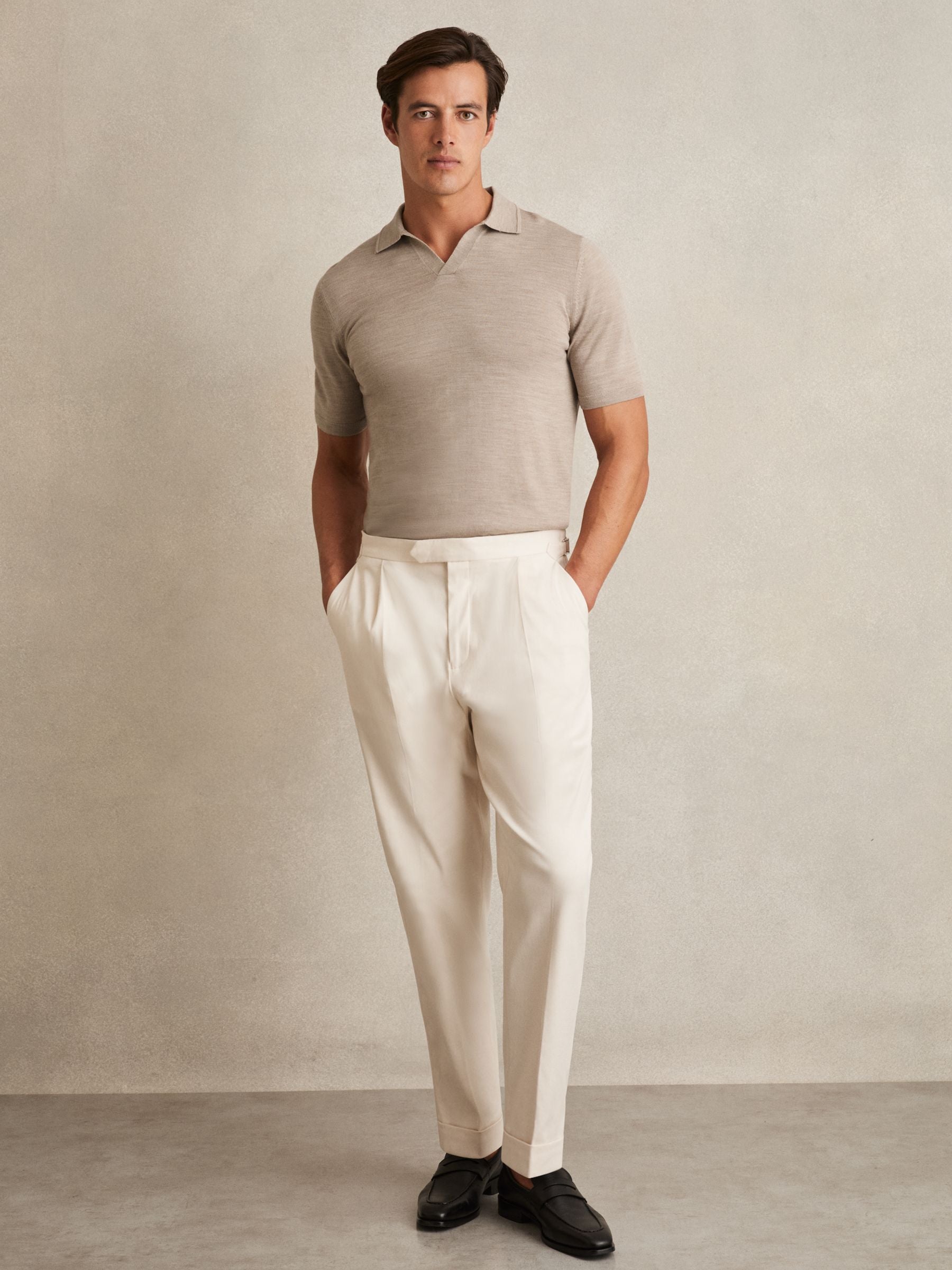 Buttonless Polo Shirt in Oat