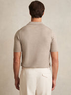 Buttonless Polo Shirt in Oat