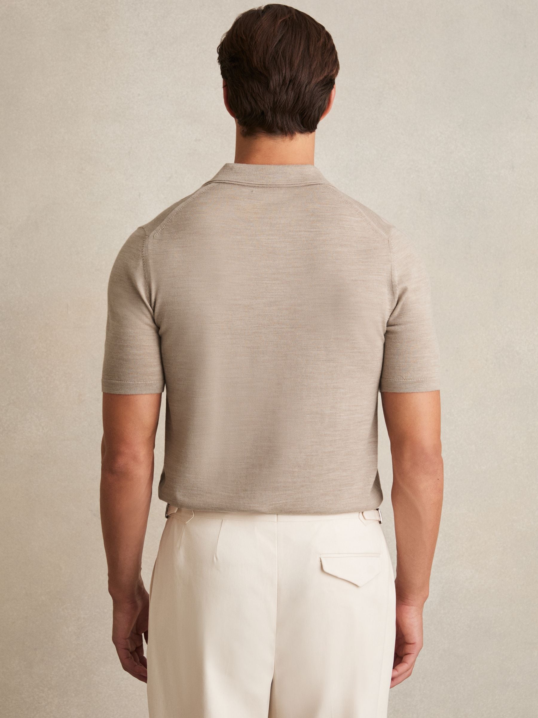 Buttonless Polo Shirt in Oat