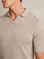Buttonless Polo Shirt in Oat