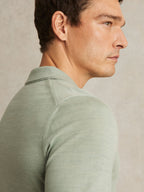 Buttonless Polo Shirt in Light Green