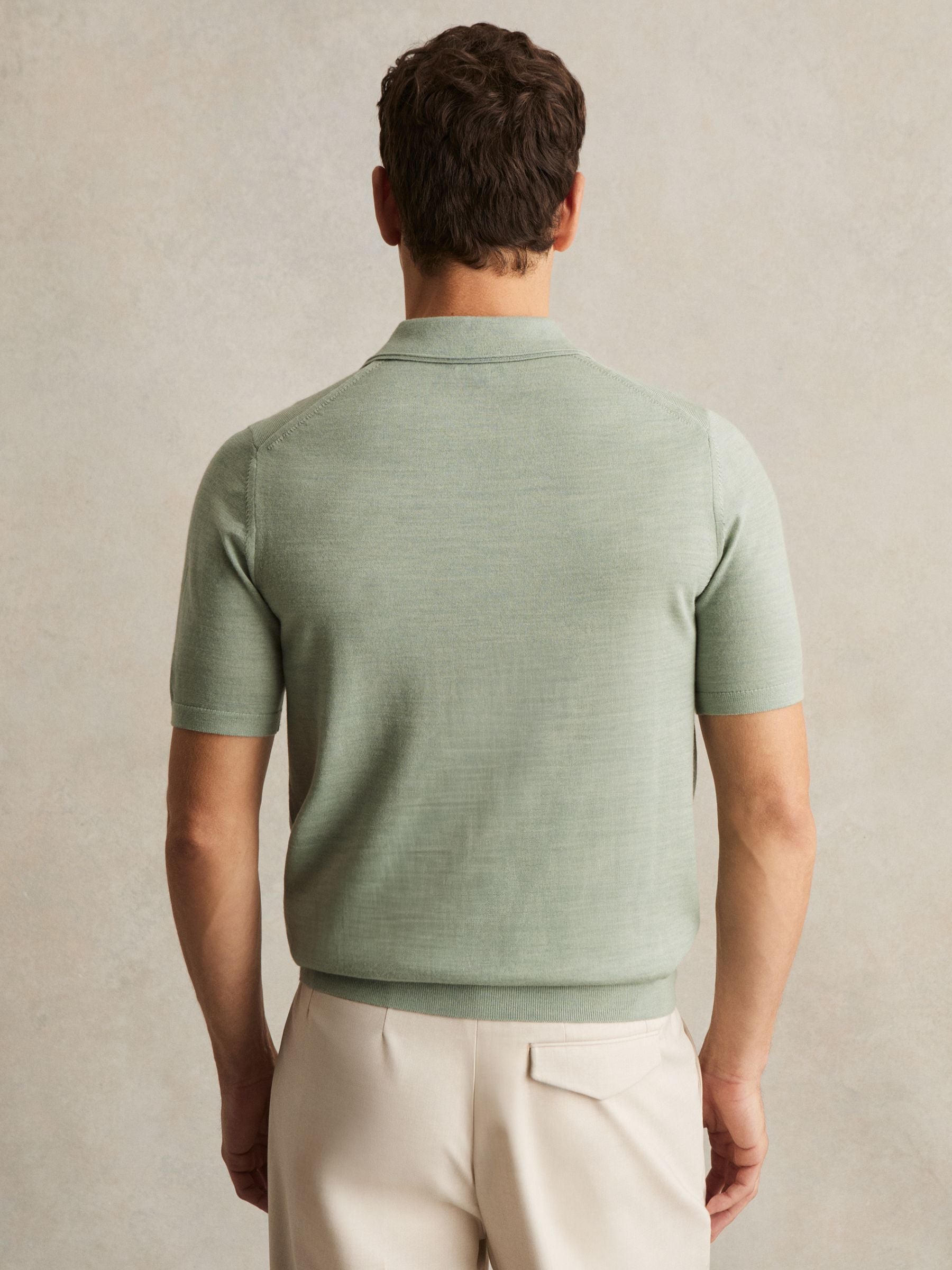 Buttonless Polo Shirt in Light Green