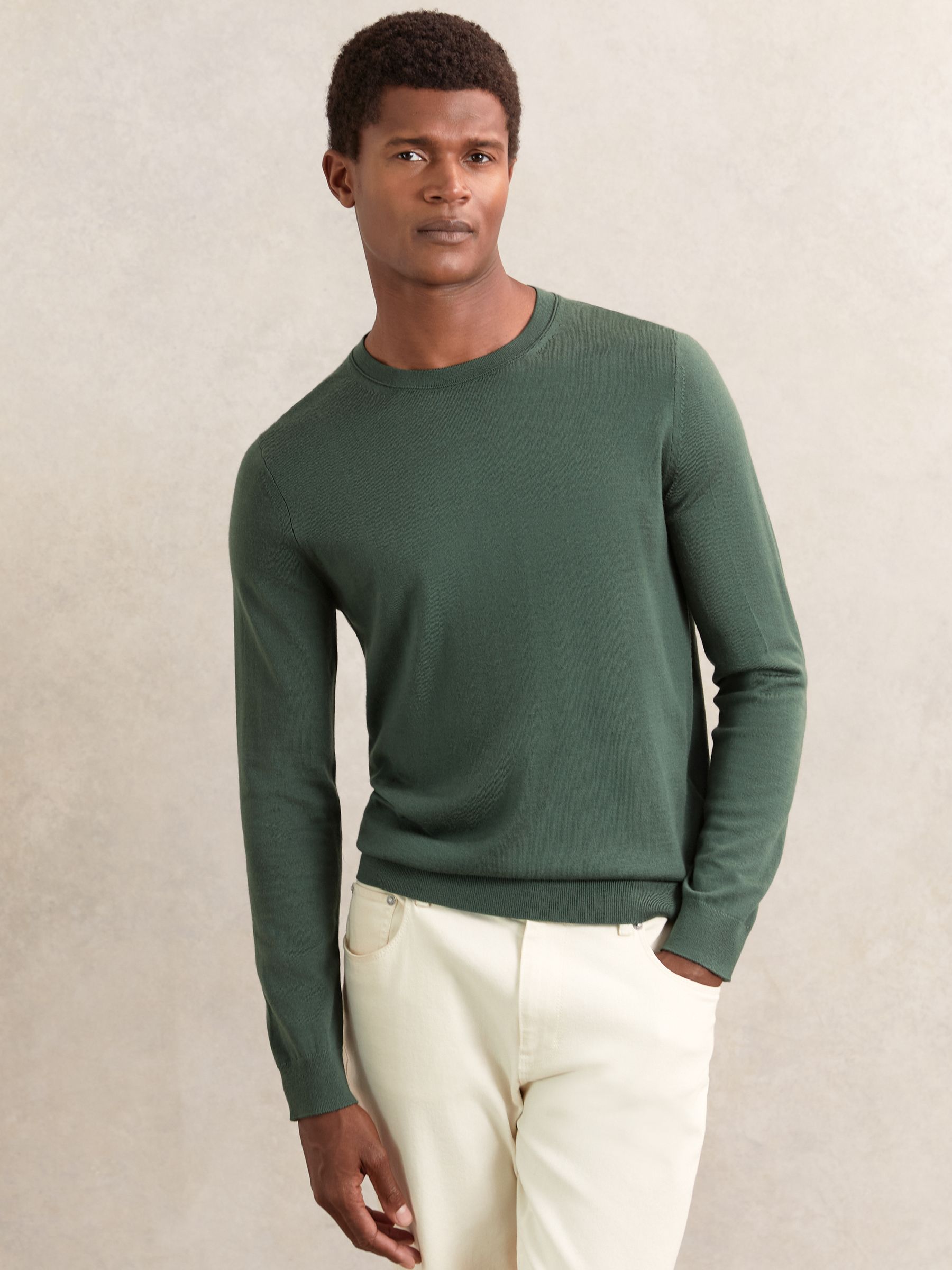 Crew Neck Jumper in Green