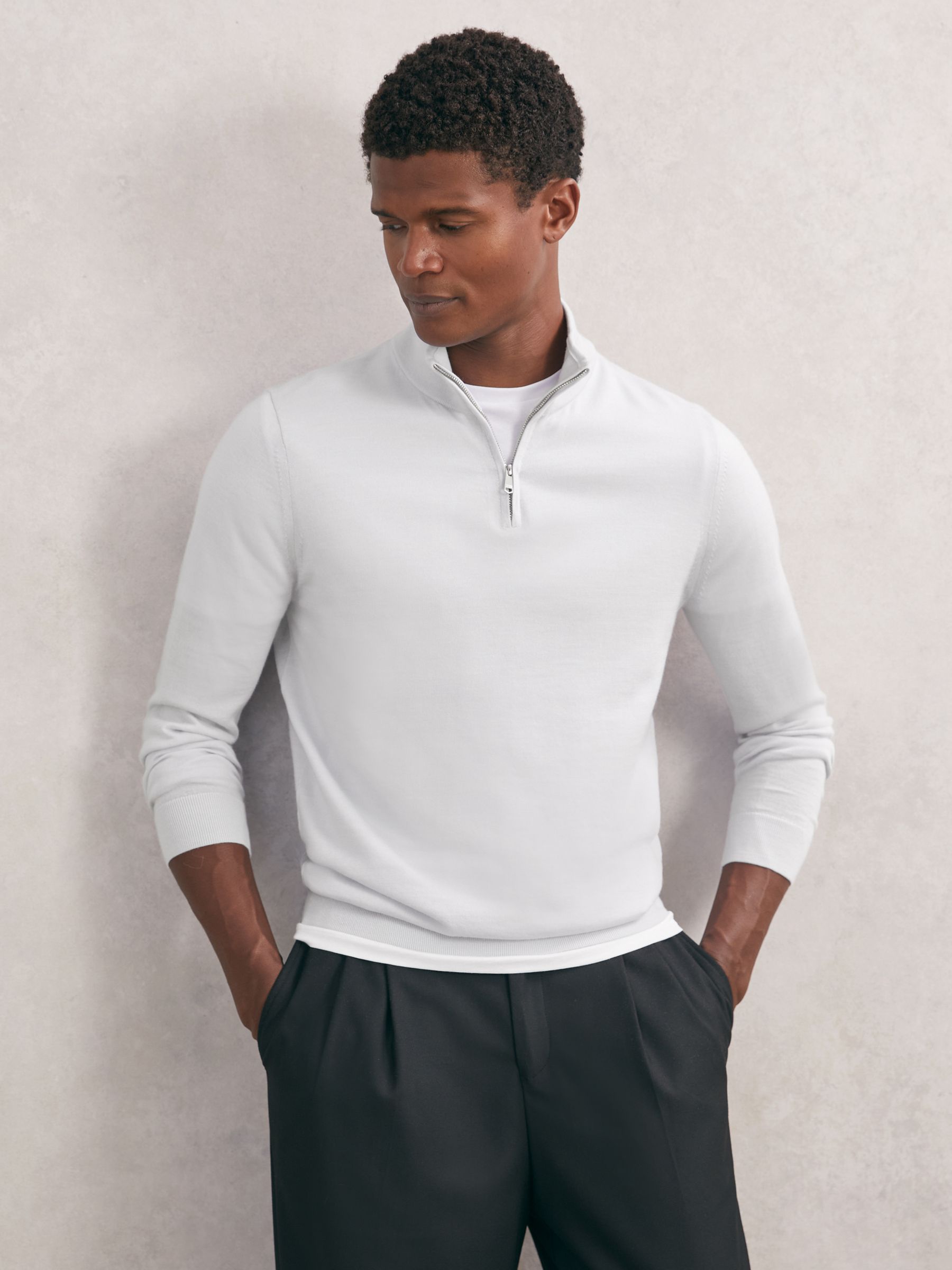 Riviera Half Zip Frost White