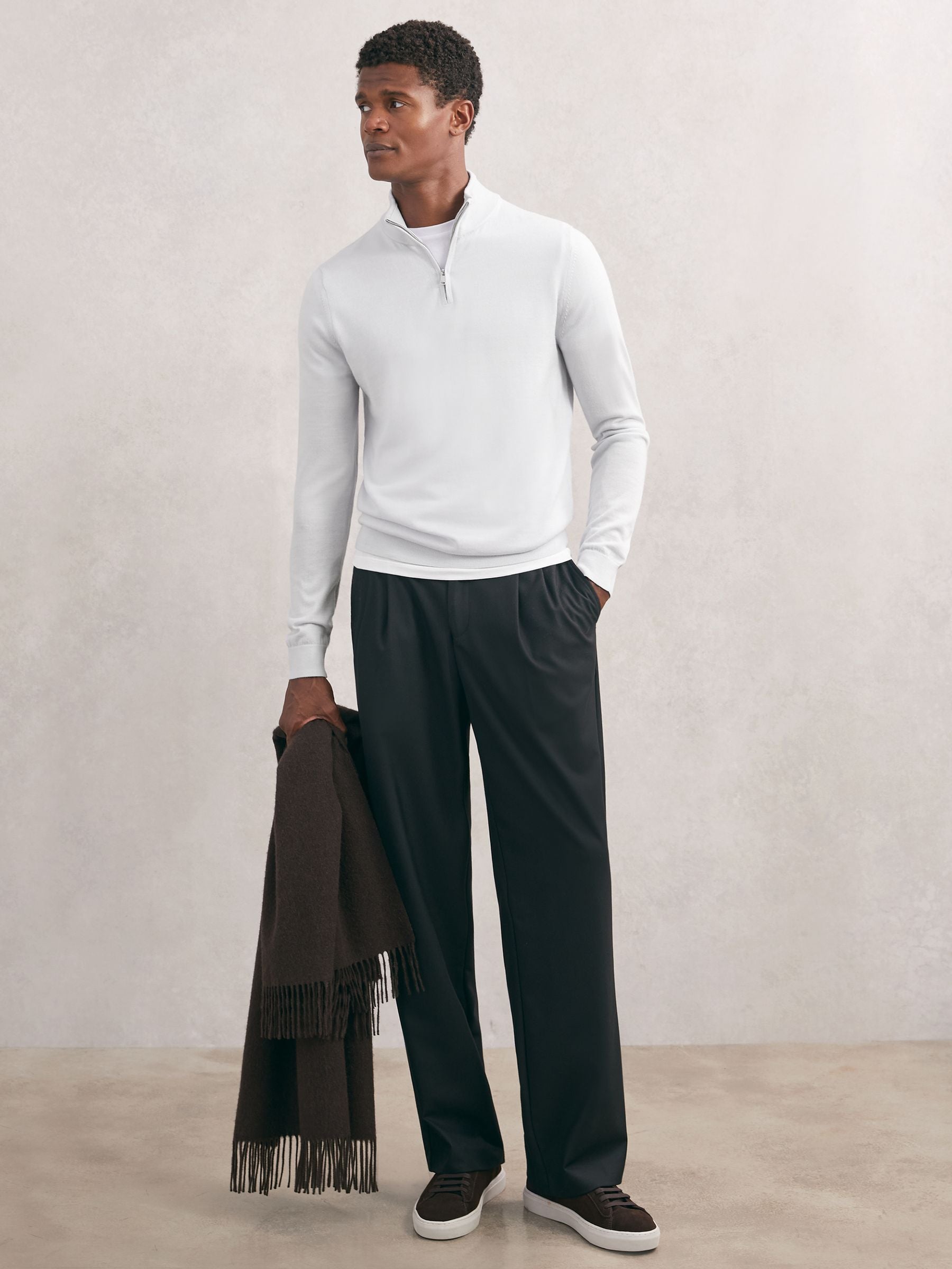 Riviera Half Zip Frost White