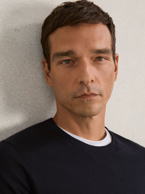 Crew Neck Jumper in Navy