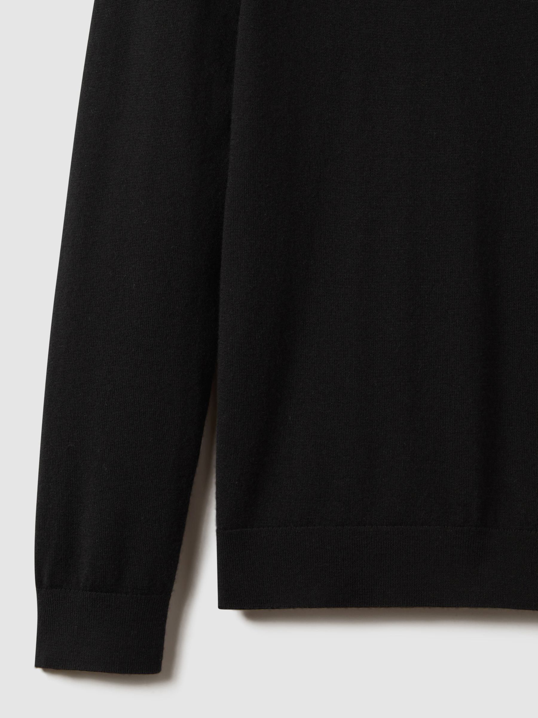 Merino Wool Crew Neck Jumper in Black