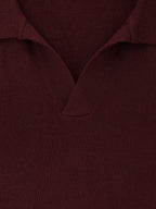 Buttonless Polo Shirt in Wine Red