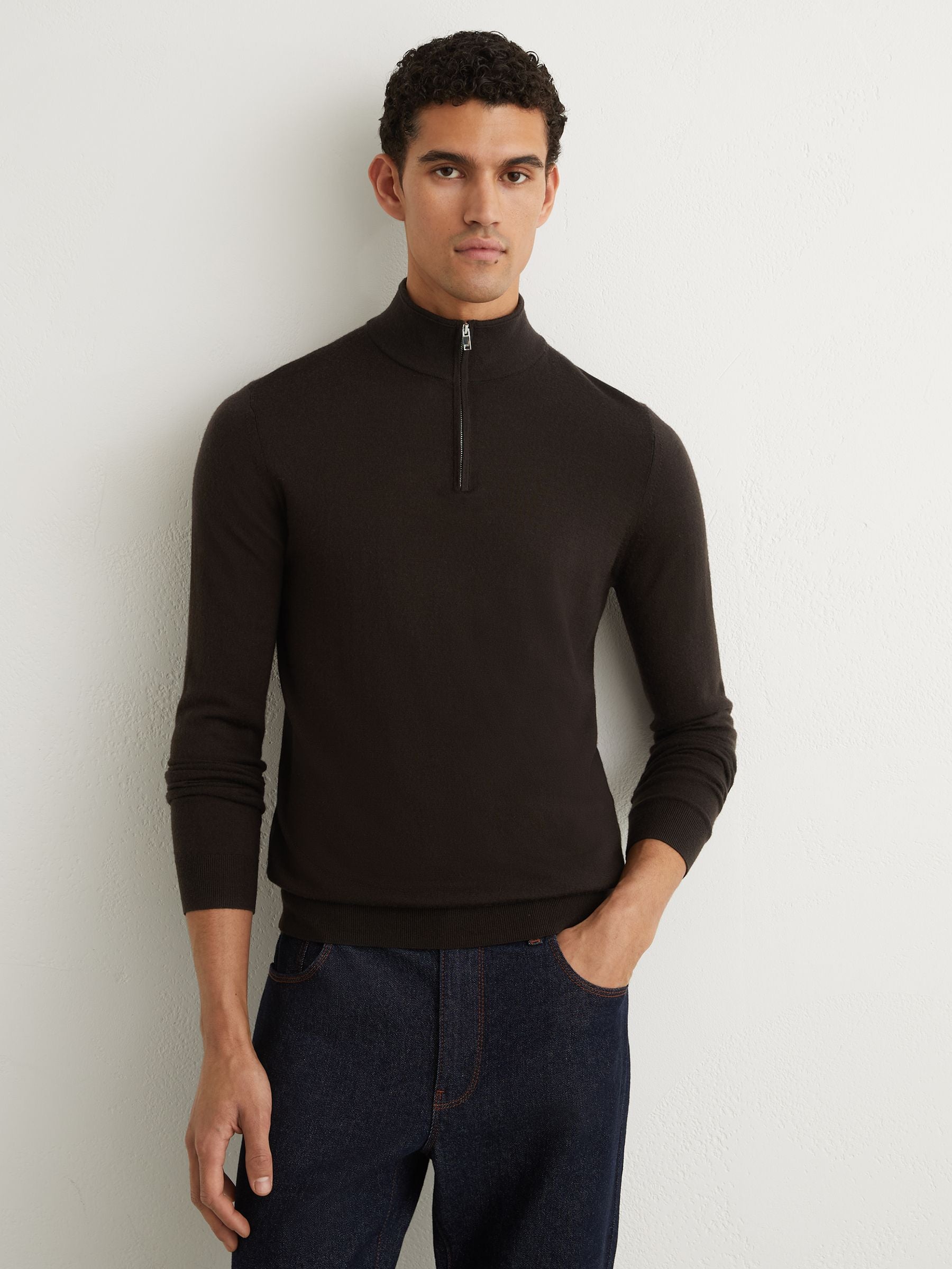 Riviera Half Zip Dark Brown