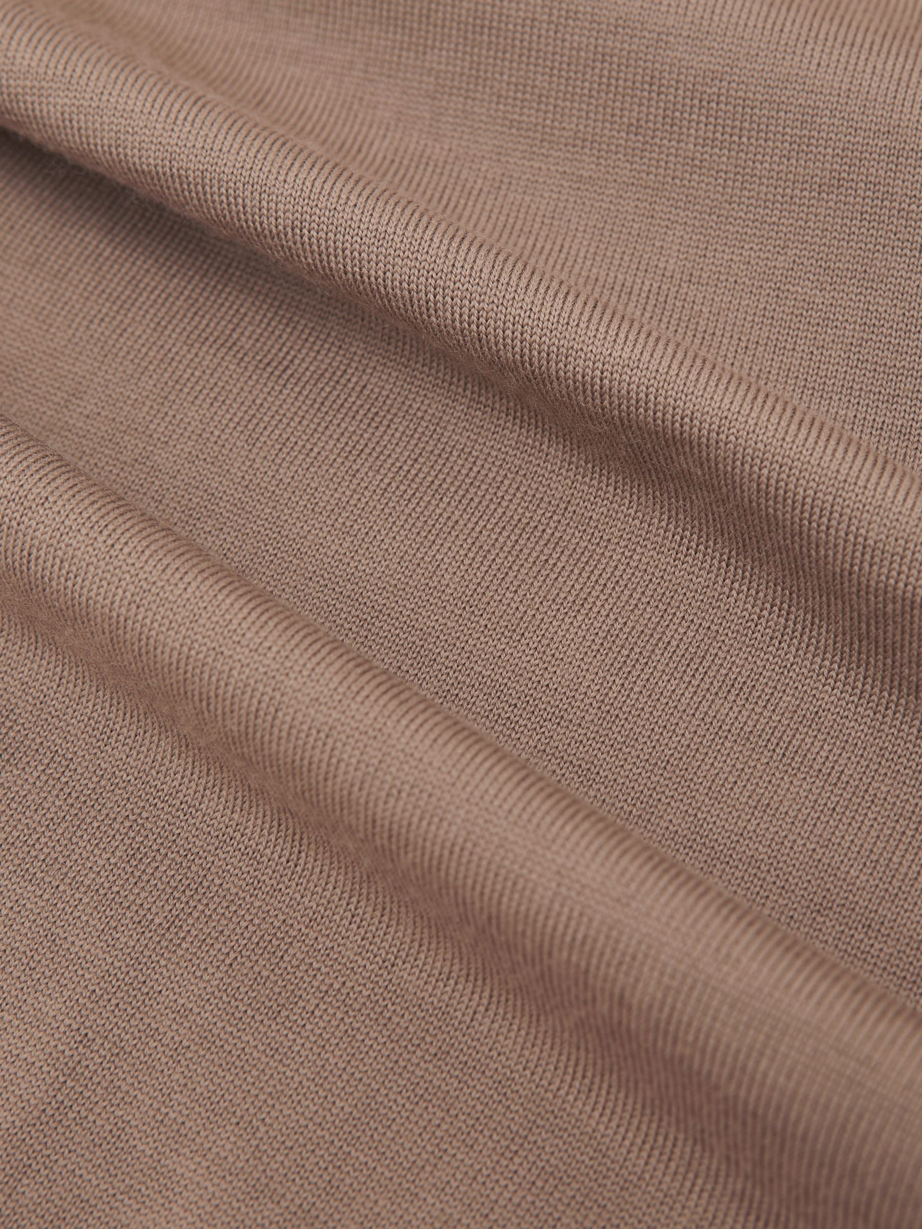 Merino Wool Crew Neck Jumper in Caramel
