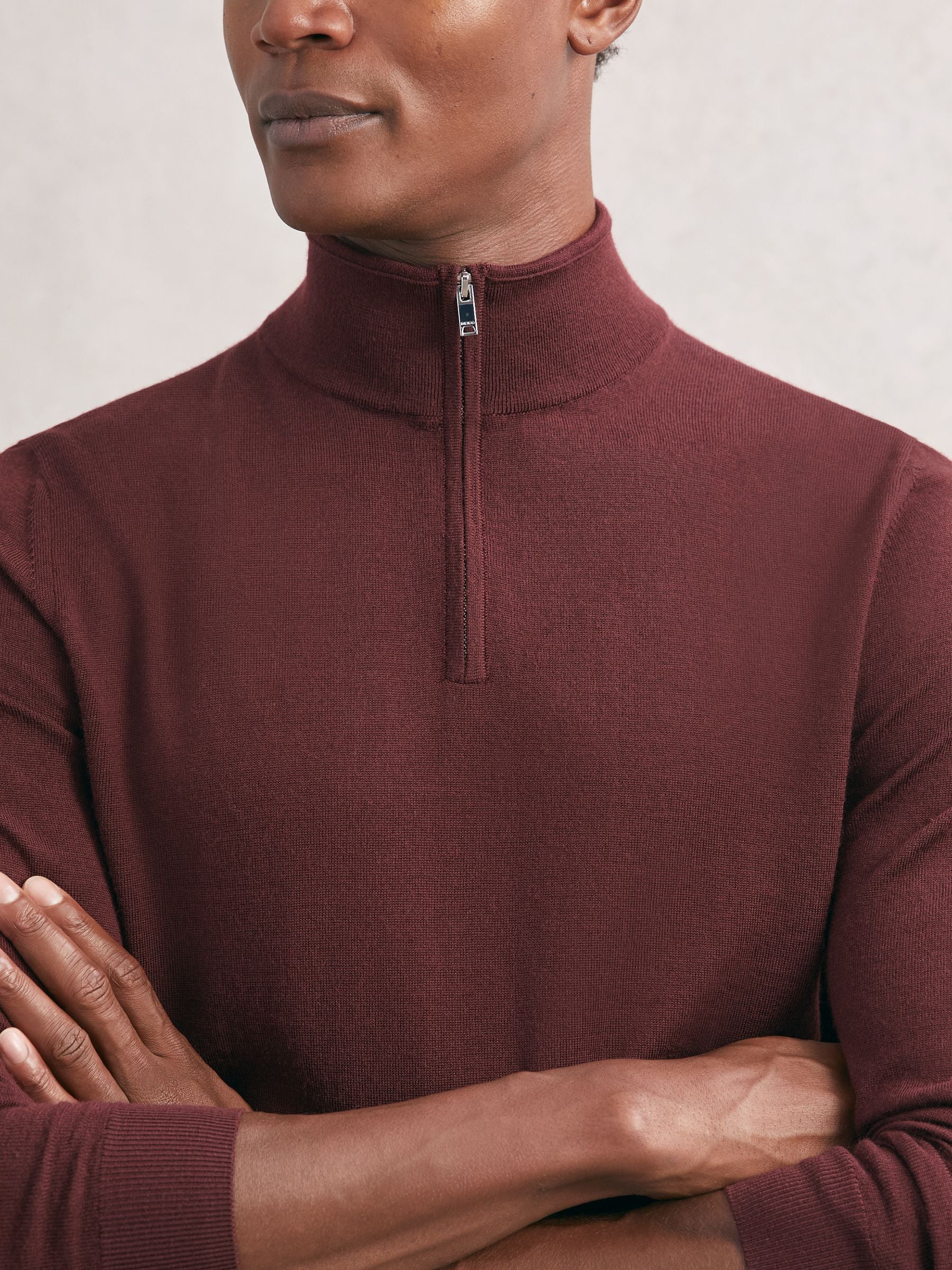 Riviera Half Zip Wine Red